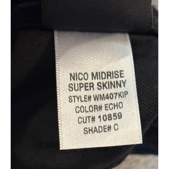 Hudson Nico Midrise Super Skinny Jeans Women’s 25 Echo Black Snake Print - Picture 9 of 10